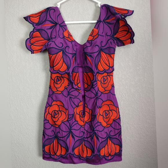 Alice McCall Ms Rose Embroidered Floral Mini Dress Size 0 with alterations - Picture 7 of 14